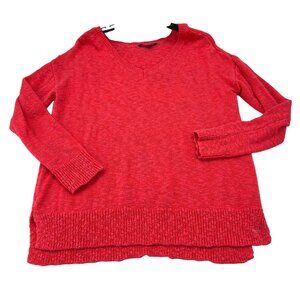 American Eagle Outfitters Women's Pink V-Neck Sweater L/G Acrylic & Cotton Blend